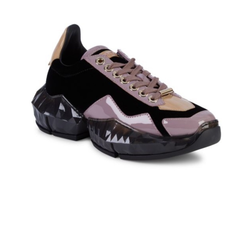 Jimmy Choo Stylish Black, Purple, Tan Sneakers